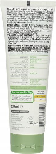 ALTERRA ŻEL DO MYCIA TWARZY MICELARNY ALGA BIO 125 ML na Arena.pl