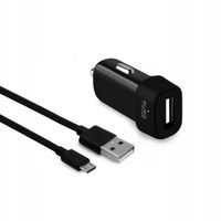 Ładowarka samochodowa 1A Puro USB z kablem MicroUSB Czarna