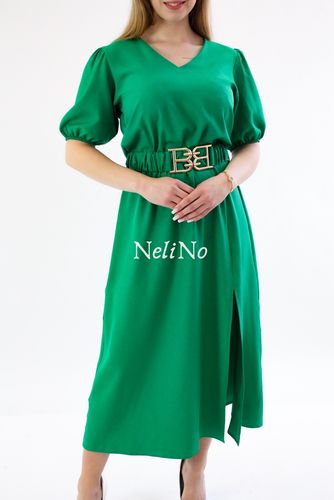 Sukienka maxi z paskiem i rozcięciem Xsanthe Zielona UNI na Arena.pl