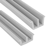 Prowadnice do szyb szkła meblowe, kpl górna + dolna, 125 cm, szary