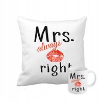 Zestaw PODUSZKA + KUBEK PREZENT WALENTYNKOWY DLA ŻONY MRS. ALWAYS RIGHT