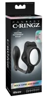 fantasy c-ringz czarny pierścień z anatomiczną wkładką wibracyjną