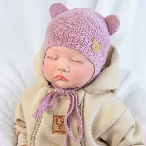 Czapka CZAPECZKA NIEMOWLĘCA dla noworodka wiązana WIOSNA JESIEŃ 36-38cm na Arena.pl