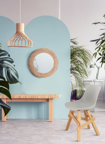 Krzesło Rail szare/ dębowe drewniane na Arena.pl