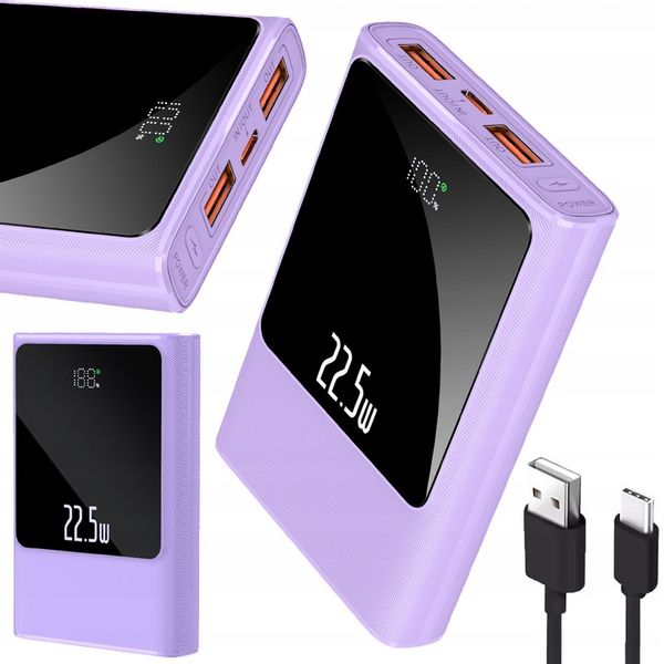 POWERBANK 10000MAH MOCNA SZYBKA ŁADOWARKA 22,5W 2XUSB A/USB-C WYŚWIETLACZ L zdjęcie 1