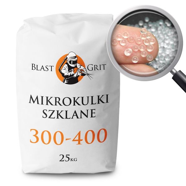 Mikrokulki szklane 300 - 400 µm 25kg, szkiełko do piaskarki, kulki szklane zdjęcie 1
