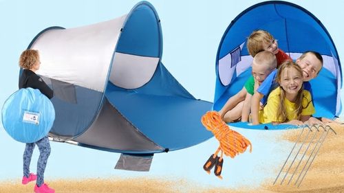 NAMIOT PLAŻOWY SAMOROZKŁADAJĄCY FILTR UV PARAWAN pop up ochrona na słońce na Arena.pl