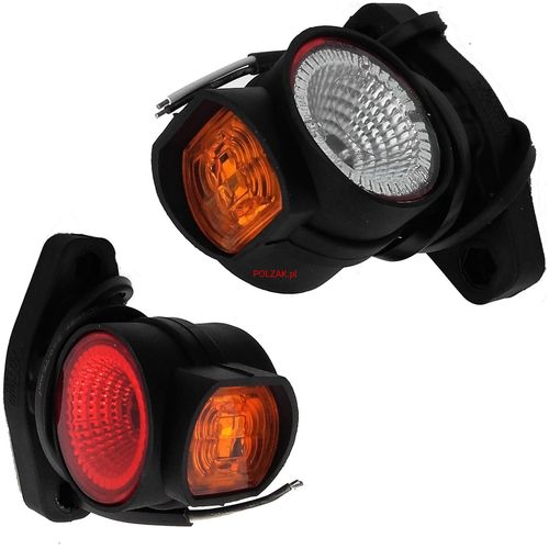 Lampa biało-czerwono-pomarańczowa LED gabarytowa PRAWA lampka na ramieniu na Arena.pl