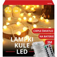 lampki choinkowe led 3m ciepłe białe kulki światełka girlanda świąteczna