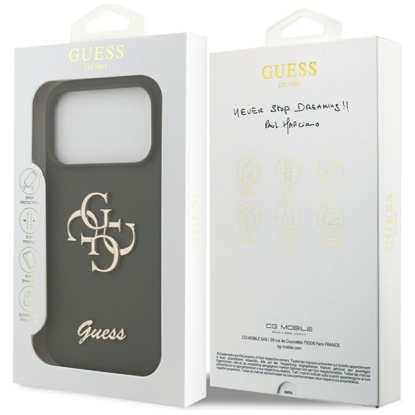Etui Guess Silicone Big 4G Script do iPhone 17 Pro Max khaki zdjęcie 8
