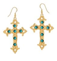 kolczyki krzyże barokowe (p21/jes/73au-5mm)