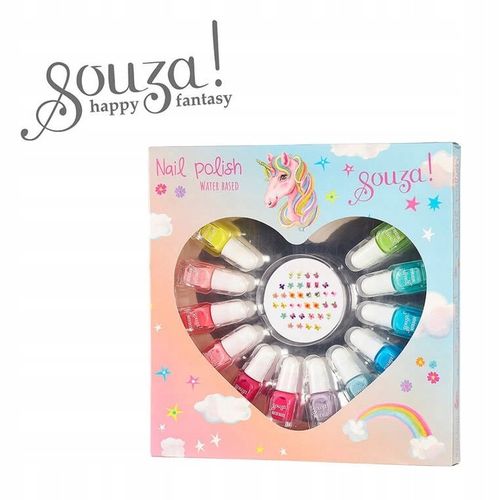 Zestaw 12 lakierów do paznokci peel-off z dla dzieci 4+, na prezent, Souza! na Arena.pl