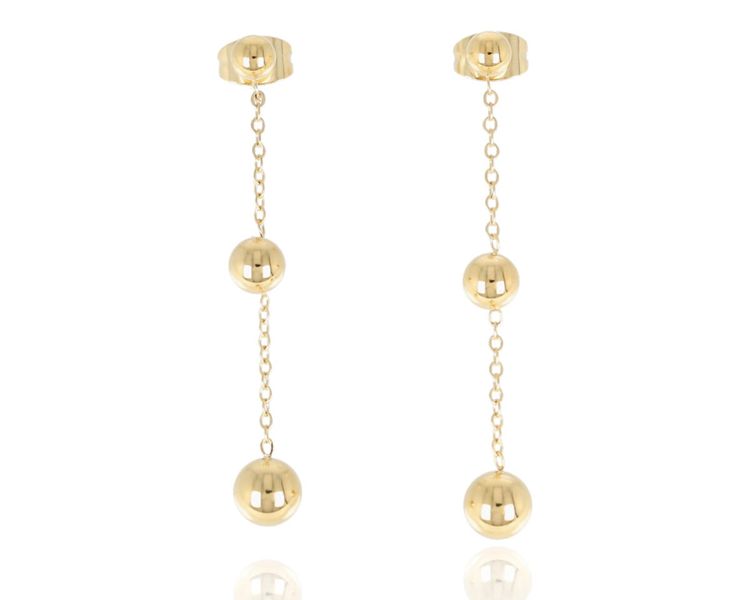 Kolczyki wiszące kuleczki stal nierdzewna zdjęcie 1