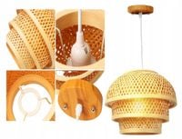 Lampa Sufitowa Wisząca Pleciona Boho Do Kuchni Loft Rattanowa E27