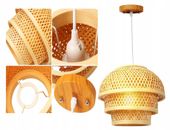 Lampa Sufitowa Wisząca Pleciona Boho Do Kuchni Loft Rattanowa E27