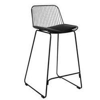 Krzesło barowe Dill Low czarne z czarną poduszką