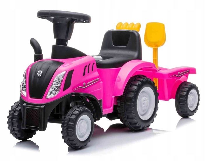 Jeździk pchacz chodzik traktor z przyczepą New Holland różowy zdjęcie 8