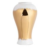 Wazon dekoracyjny ceramiczny TALA 27X27X47 biały + złoty