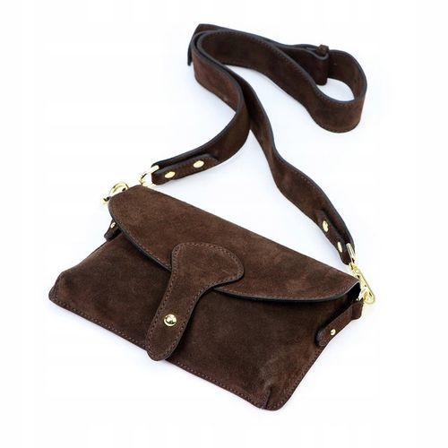 Torebka skórzana zamszowa INSTAGRAMKA HIT LUKA ciemny brąz na Arena.pl