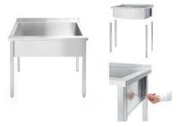 BASEN GASTRONOMICZNY NIERDZEWNY ZE STALI 80X60X85 ZLEW HENDI 811009