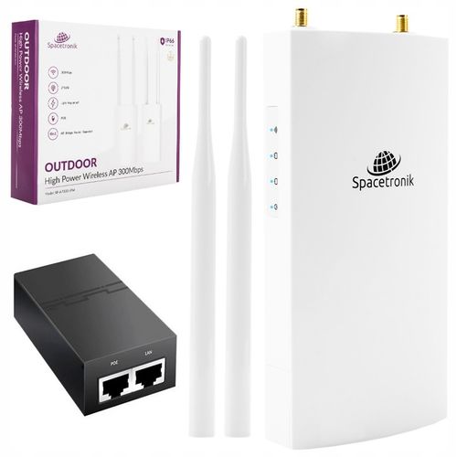 Zewnętrzny Access Point 300Mbps IP66 PoE 4w1 Punkt Dostępu Spacetronik na Arena.pl