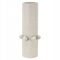 WAZON CERAMICZNY BEŻOWY WYSOKI 41 cm NA KWIATY ŻYWE LUB SUSZONE