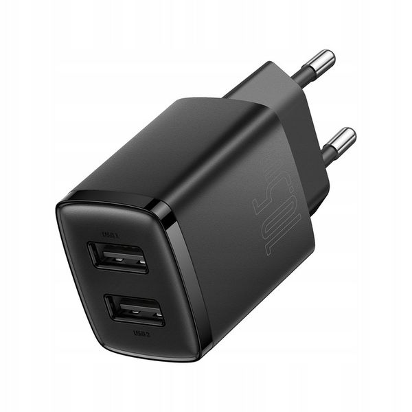 BASEUS ŁADOWARKA SIECIOWA 2X USB 10.5W CZARNY DO TELEFONÓW I TABLETÓW zdjęcie 10