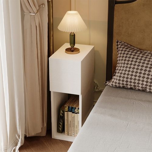 SZAFKA NOCNA BIAŁA Z SZUFLADĄ STOLIK Z PÓŁKĄ NOWOCZESNY LOFT DO SYPIALNI na Arena.pl