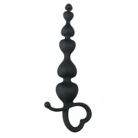 easytoys - serce koraliki intymne czarny silikon 19 cm