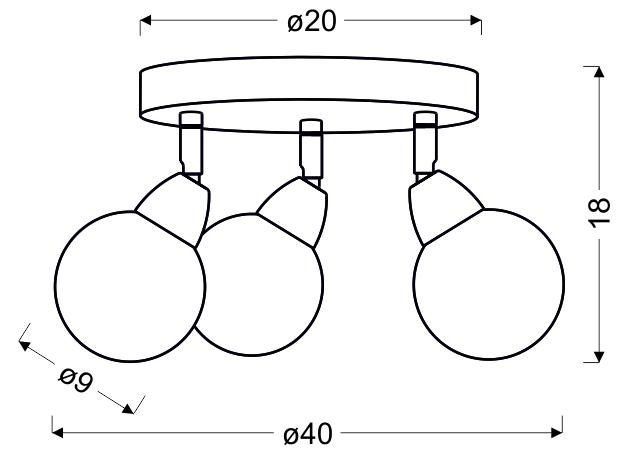Bolo plafon 3x6W LED smd główka okrągła 1e z przegubem klosz wymienny kd sy zdjęcie 3