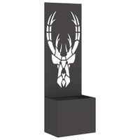 Donica ogrodowa z dekoracyjną płytą Czarny 50 x 140 cm