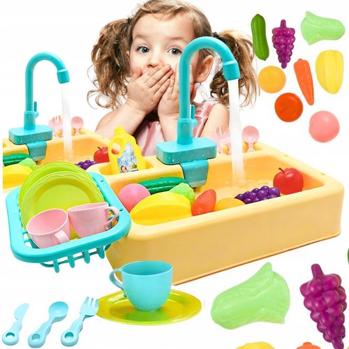 ZLEWOZMYWAK ZLEW DLA DZIECI DO MYCIA NACZYŃ ZABAWKA FUNKCJA PUSZCZANIA WODY na Arena.pl