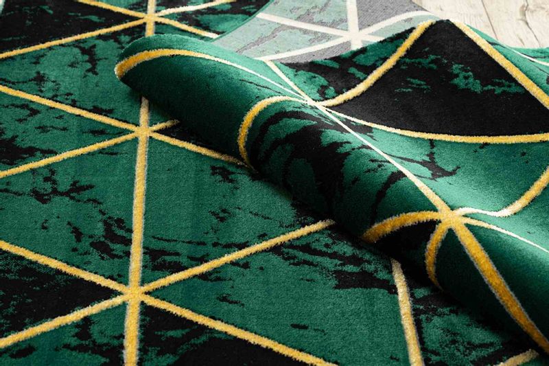 RUG/LU/ESTEMA/MARBLETRIANGLES/BOTTLEGREEN+GOLD/160x220 zdjęcie 8