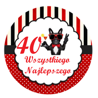 Opłatek na tort Urodziny Pies Piesek Whisky Drink Okazjonalny 18 30 40 50