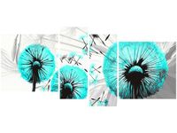 120CM 55 OBRAZ 4 ELEM DMUCHAWCE TURKUSIE ŚCIENNY