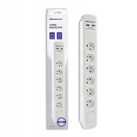 Qoltec Przedłużacz Listwa zasilająca antyprzepięciowa 6 gniazd 2 x USB 1.8m