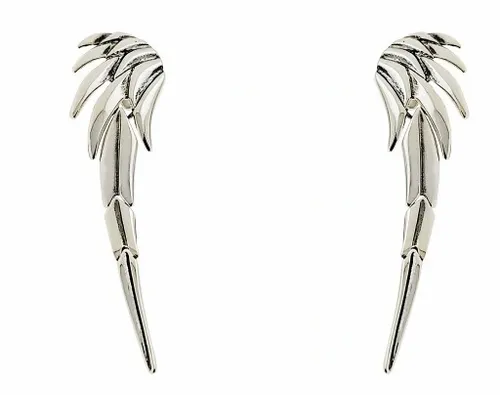 KOLCZYKI SREBRNE 925 WISZĄCE SKRZYDŁA ANIOŁA DŁUGIE OKAZAŁE SREBRO 925 na Arena.pl