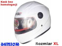 KASK MOTOCYKLOWY DZIECIĘCY SKUTER QUAD ATV GOKART ROLKI BIAŁY DZIECKA XL