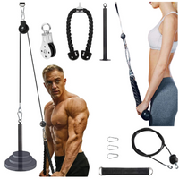 wyciąg górny stalowy trening zestaw domowy do ćwiczeń uchwyt sznur sport