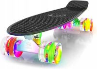 Deskorolka Fiszka Świecące Koła Trucki Kauczukowe-Czarny