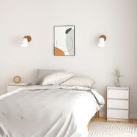 Szafki nocne, białe, 2 szt., 40x29,5x64 cm, lite drewno sosnowe