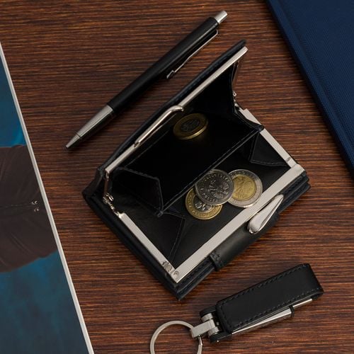 portfel damski double mini - granatowo-czarny na Arena.pl