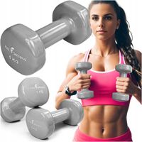 HANTLE ŻELIWNE HANTELKI WINYLOWE CIĘŻARKI DO ĆWICZEŃ W DOMU ZESTAW 2x5 kg