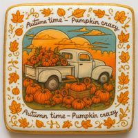 CIASTKO LUKROWANE BIG PUMPKIN HARVEST ROZ.XL KWADRAT JESIEŃ RĘCZNIE ROBIONE