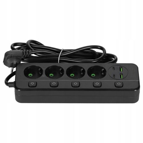 Przedłużacz Listwa Zasilająca Sieciowa 4 Gniazda 230V 3M 4x USB na Arena.pl