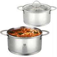 Garnek tradycyjny 20 cm stal nierdzewna z pokrywką ze szkła hartowanego
