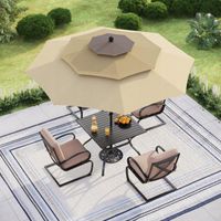 DUŻY Solidny PARASOL OGRODOWY SKŁADANY Trzywarstwowy REGULOWANY WYTRZYMAŁY