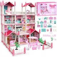 domek willa dla lalek + mebelki 222 el. | za4456