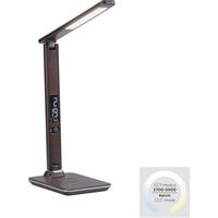 Brązowa lampa stołowa Adriano LED 5W z wyświetlaczem