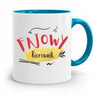 Kubek Błękitny Dla Kierownika Fajowy Kierownik Z Nadrukiem Ze Zdjęciem